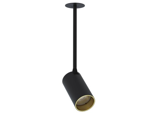 Lampa sufitowa podtynkowa zwis MONO SURFACE LONG S BLACK/GOLD 7680 NOWODVORSKI Lighting GU10 Spot oświetleniowa nowoczesna sufitowa metal czarno-złota czarna do regipsu Inspiracje Premium