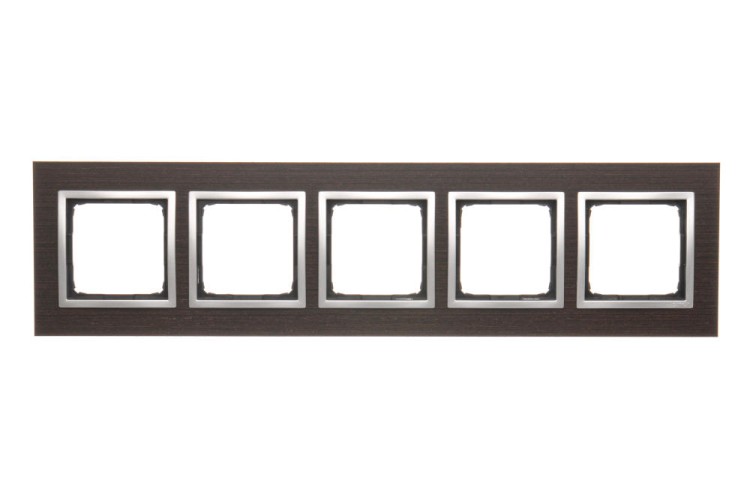 Ramka 5- krotna drewniana Simon 54 Nature DRN5/84 Kontakt-Simon srebrne wenge