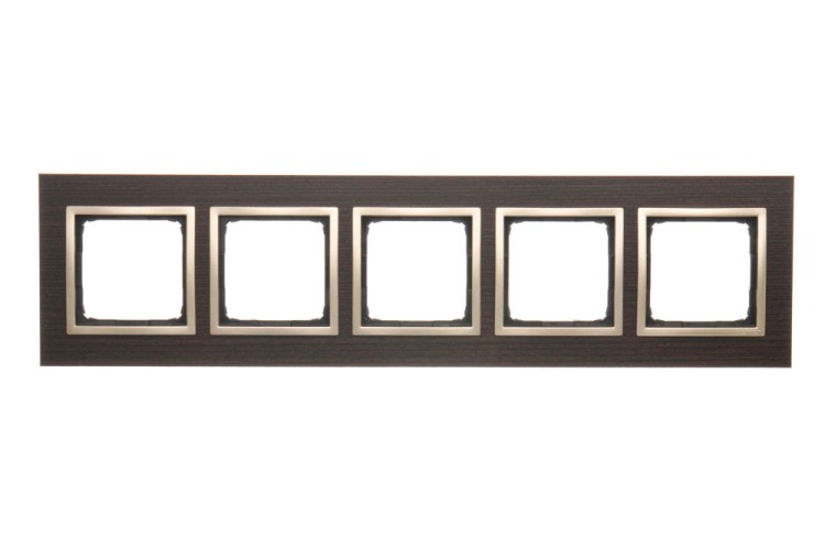 Ramka 5- krotna drewniana Simon 54 Nature DRN5/85 Kontakt-Simon złote wenge