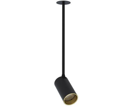 Lampa sufitowa podtynkowa zwis MONO SURFACE LONG M BLACK/GOLD 7681 NOWODVORSKI Lighting GU10 Spot oświetleniowa nowoczesna sufitowa metal czarno-złota czarna do regipsu Inspiracje Premium