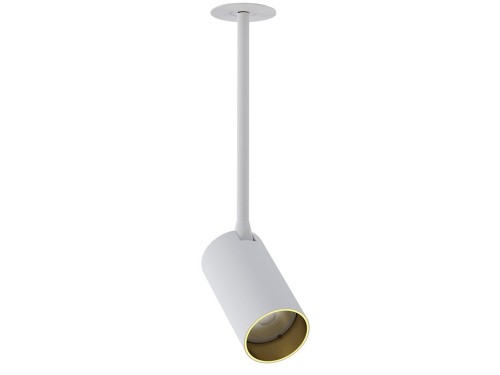 Lampa sufitowa podtynkowa zwis MONO SURFACE LONG M WHITE/GOLD 7677 NOWODVORSKI Lighting GU10 Spot oświetleniowa nowoczesna sufitowa metal biało-złota biała do regipsu Inspiracje Premium