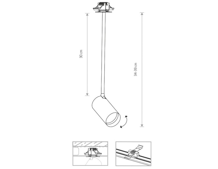Lampa sufitowa podtynkowa zwis MONO SURFACE LONG M WHITE 7735 NOWODVORSKI Lighting 1xGU10 Spot oświetleniowa nowoczesna sufitowa metal biała do regipsu Inspiracje Premium