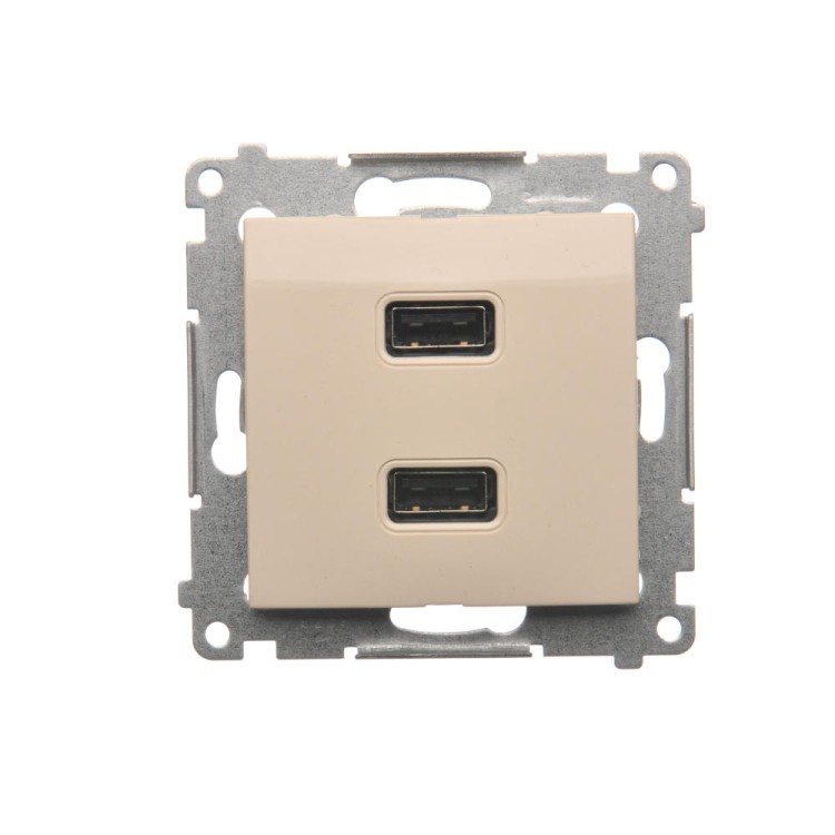 Ładowarka USB podwójna Simon 54 DC2USB.01/41 Kontakt-Simon kremowy