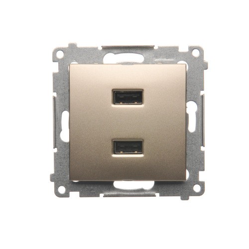 Ładowarka USB podwójna Simon 54 DC2USB.01/44 Kontakt-Simon złoty mat, metalizowany
