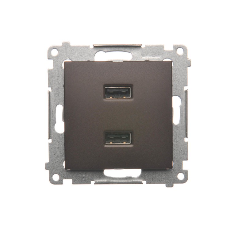 Ładowarka USB podwójna Simon 54 DC2USB.01/46 Kontakt-Simon brąz mat, metalizowany