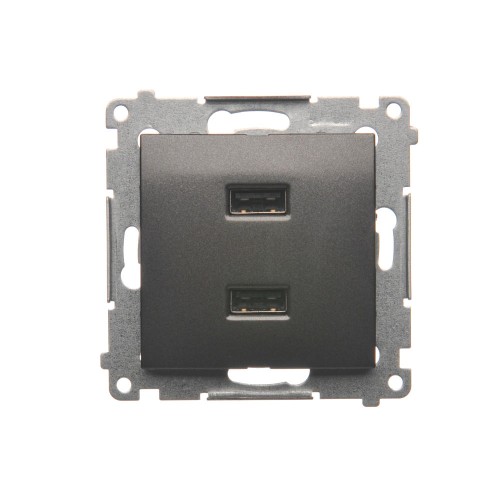 Ładowarka USB podwójna Simon 54 DC2USB.01/48 Kontakt-Simon antracyt, metalizowany