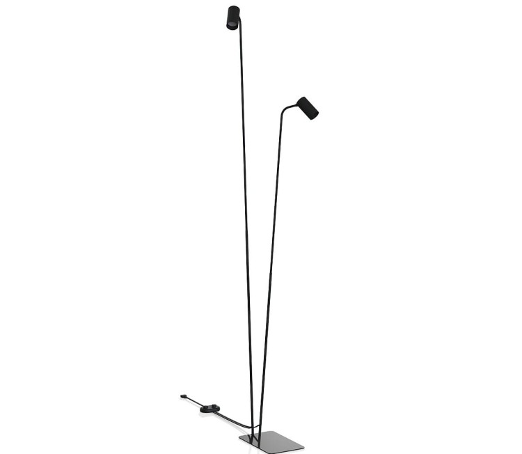 Lampa podłogowa stojąca Industrialna Loft MONO FL II BLACK 7708 NOWODVORSKI Lighting 2xGU10 nowoczesna lampka regulowana metalowa podwójna na dwie żarówki czarna Inspiracje Premium