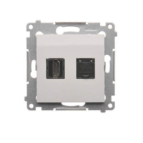 Gniazdo HDMI + komputerowe RJ45 kat.6. Simon 54 DGHRJ45.01/11 Kontakt-Simon biały
