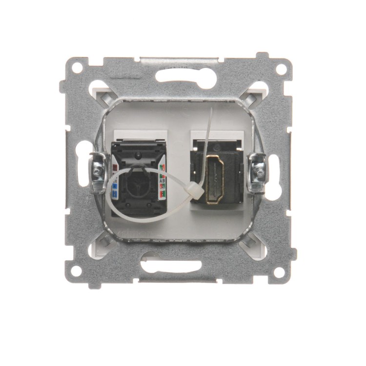 Gniazdo HDMI + komputerowe RJ45 kat.6. Simon 54 DGHRJ45.01/11 Kontakt-Simon biały