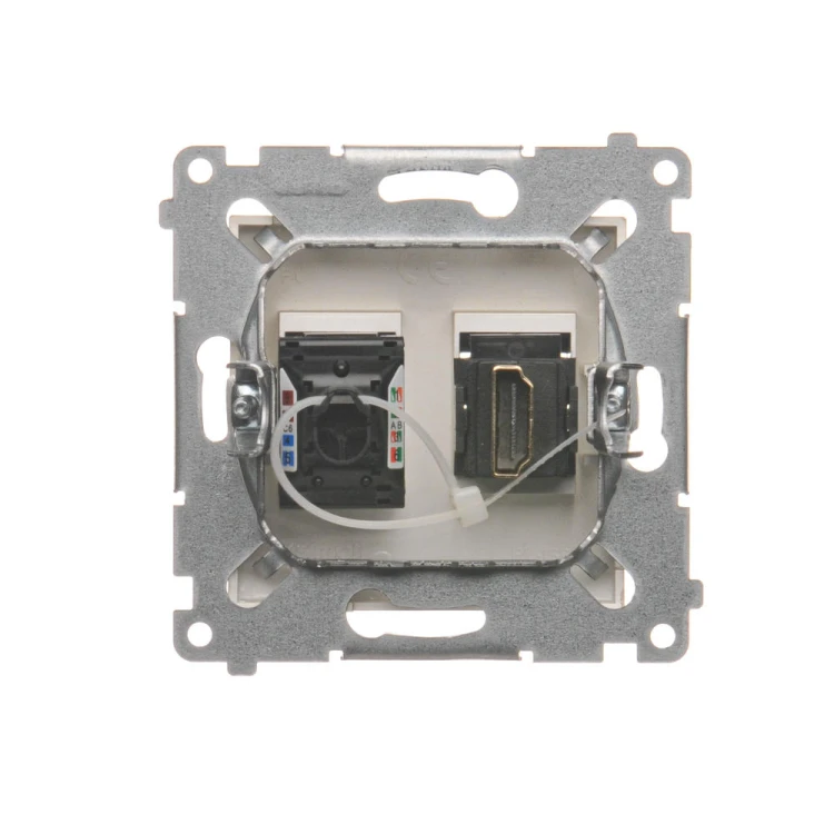 Gniazdo HDMI + komputerowe RJ45 kat.6. Simon 54 DGHRJ45.01/44 Kontakt-Simon złoty mat, metalizowany