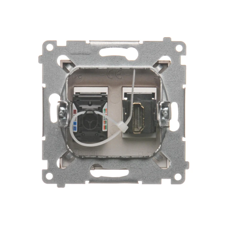 Gniazdo HDMI + komputerowe RJ45 kat.6. Simon 54 DGHRJ45.01/46 Kontakt-Simon brąz mat, metalizowany