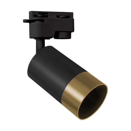 Lampa szynowa Reflektor szynowy GU10 Puzon Tra Black/Gold 04088 Struhm Ideus Loft nowoczesna sufitowa ścienna oświetlenie szynowe 230V szynoprzewodu Czarno-Złota Złoty