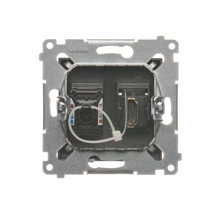 Gniazdo HDMI + komputerowe RJ45 kat.6. Simon 54 DGHRJ45.01/48 Kontakt-Simon antracyt, metalizowany