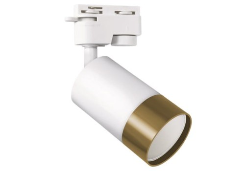 Lampa szynowa Reflektor szynowy GU10 Puzon Tra White/Gold 04087 Struhm Ideus Loft nowoczesna sufitowa ścienna oświetlenie szynowe 230V szynoprzewodu Biało-Złota Biały Złoty