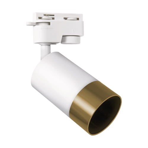 Lampa szynowa Reflektor szynowy GU10 Puzon Tra White/Gold 04087 Struhm Ideus Loft nowoczesna sufitowa ścienna oświetlenie szynowe 230V szynoprzewodu Biało-Złota Biały Złoty