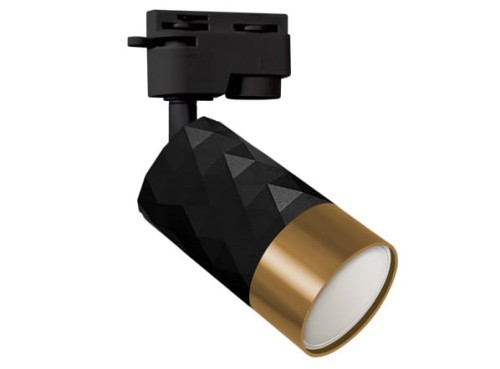 Lampa szynowa Reflektor szynowy GU10 Puzon Tra Black/Gold 04088 Struhm Ideus Loft nowoczesna sufitowa ścienna oświetlenie szynowe 230V szynoprzewodu Czarno-Złota Złoty