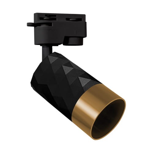 Lampa szynowa Reflektor szynowy GU10 Puzon Tra Black/Gold 04088 Struhm Ideus Loft nowoczesna sufitowa ścienna oświetlenie szynowe 230V szynoprzewodu Czarno-Złota Złoty