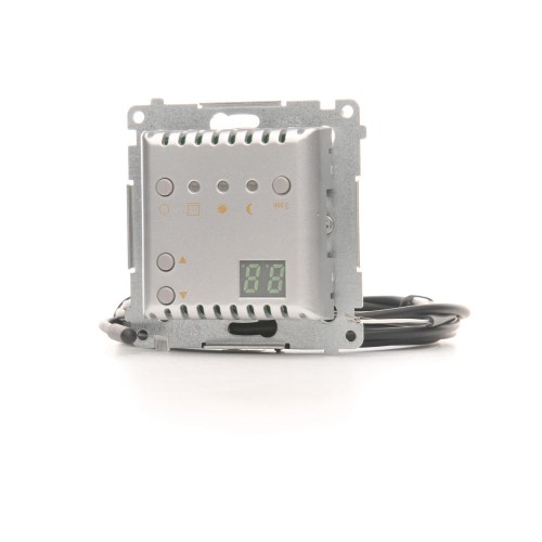 Regulator temperatury z wyświetlaczem z czujnikiem zewnętrznym (sonda) Simon 54 DTRNSZ.01/43 Kontakt-Simon srebrny mat, metalizowany