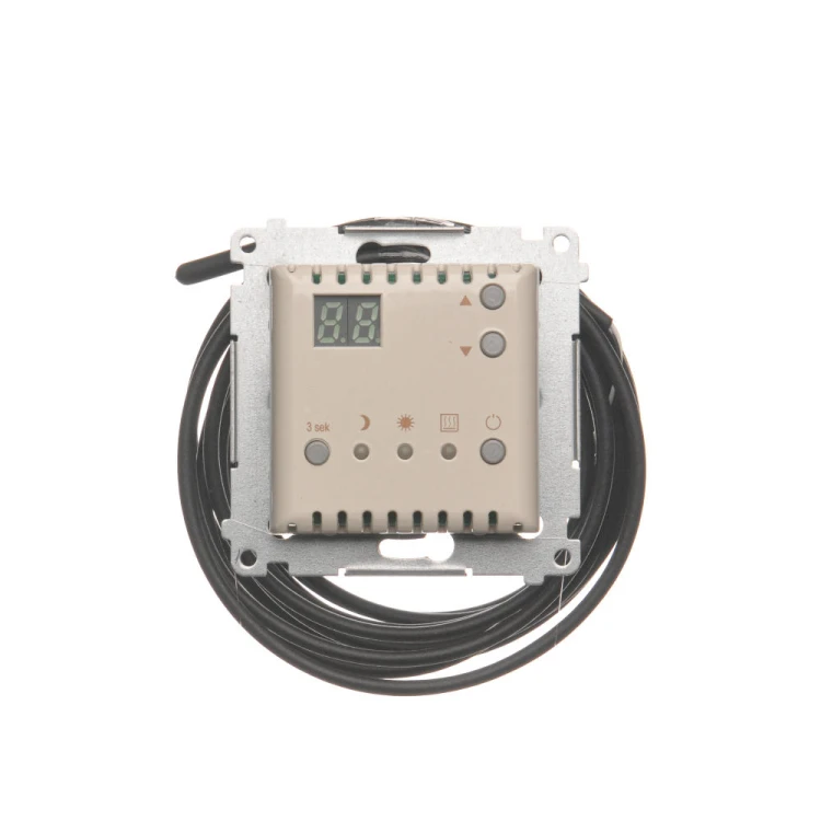 Regulator temperatury z wyświetlaczem z czujnikiem zewnętrznym (sonda) Simon 54 DTRNSZ.01/41 Kontakt-Simon kremowy