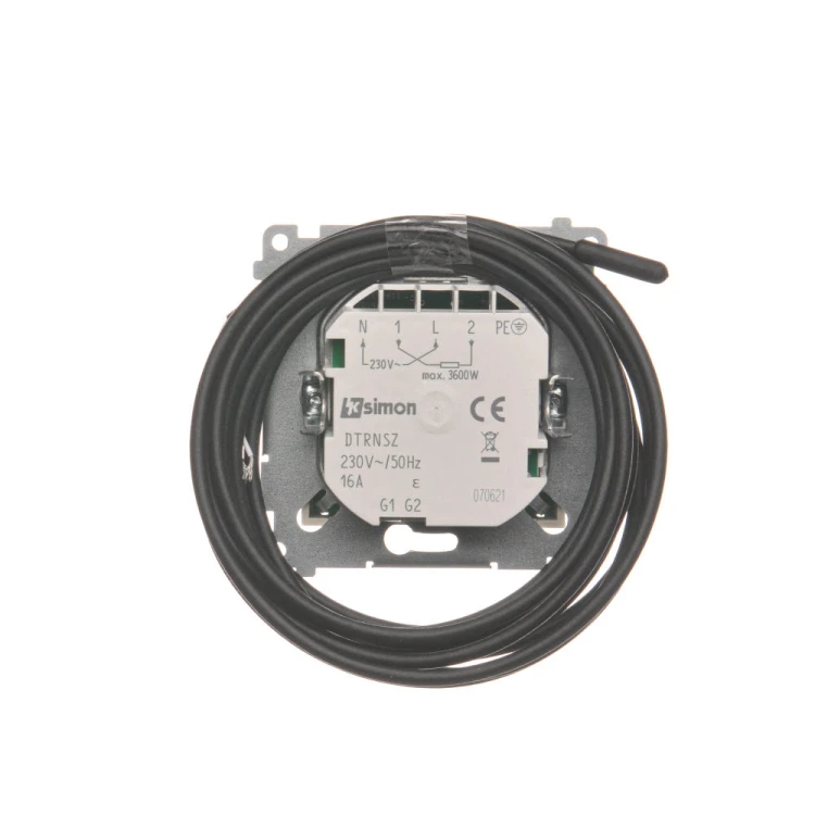 Regulator temperatury z wyświetlaczem z czujnikiem zewnętrznym (sonda) Simon 54 DTRNSZ.01/41 Kontakt-Simon kremowy