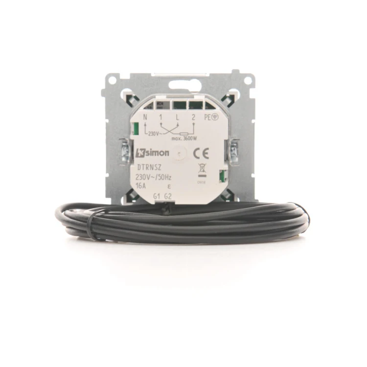 Regulator temperatury z wyświetlaczem z czujnikiem zewnętrznym (sonda) Simon 54 DTRNSZ.01/46 Kontakt-Simon brąz mat, metalizowany