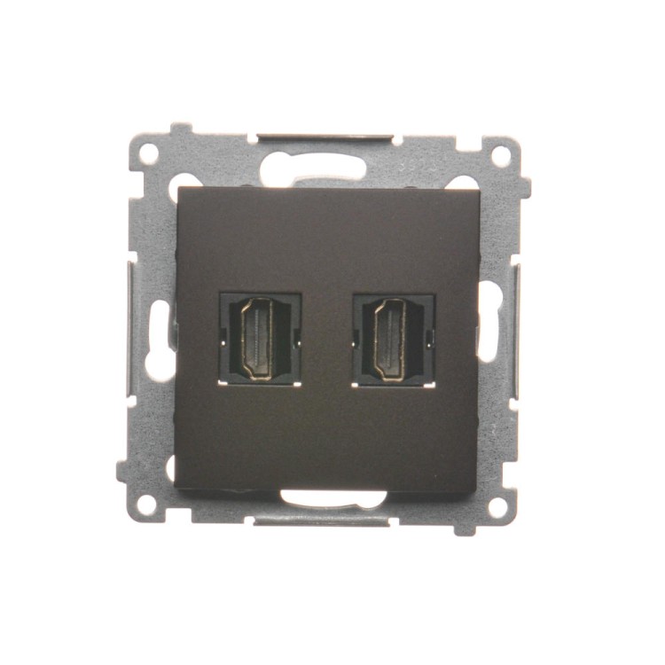 Gniazdo HDMI podwójne Simon 54 DGHDMI2.01/46 Kontakt-Simon brąz mat, metalizowany