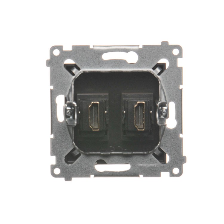 Gniazdo HDMI podwójne Simon 54 DGHDMI2.01/46 Kontakt-Simon brąz mat, metalizowany