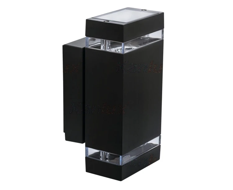 Lampa ogrodowa elewacyjna Kinkiet Zewnętrzny Nowoczesny BRUNO 2XGU10 D BLACK 04007 Struhm Ideus 2x GU10 IP54 aluminium metalowa na budynek dwustronna oświetlenie zewnętrzne matowy czarny