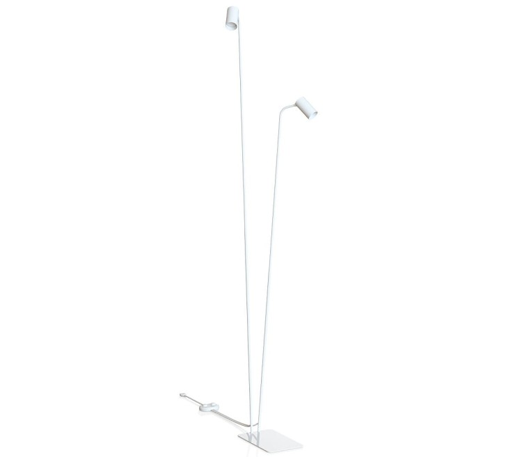 Lampa podłogowa stojąca Industrialna Loft MONO FL II WHITE 7705 NOWODVORSKI Lighting 2xGU10 nowoczesna lampka regulowana metalowa podwójna na dwie żarówki biała Inspiracje Premium
