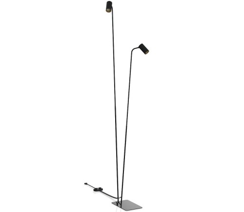Lampa podłogowa stojąca Industrialna Loft MONO FL II BLACK/GOLD 7718 NOWODVORSKI Lighting 2xGU10 nowoczesna lampka regulowana metalowa podwójna na dwie żarówki czarno-złota czarna Inspiracje Premium