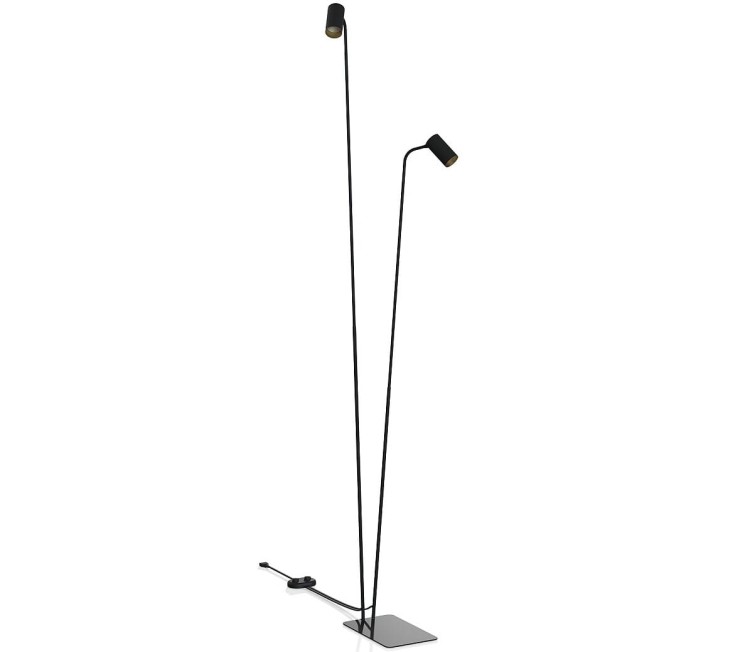 Lampa podłogowa stojąca Industrialna Loft MONO FL II BLACK/GOLD 7718 NOWODVORSKI Lighting 2xGU10 nowoczesna lampka regulowana metalowa podwójna na dwie żarówki czarno-złota czarna Inspiracje Premium