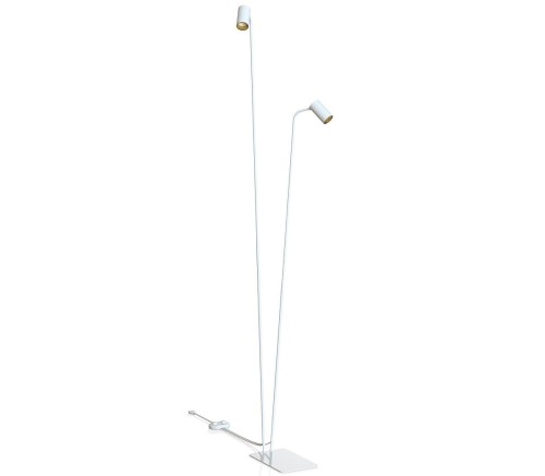 Lampa podłogowa stojąca Industrialna Loft MONO FL II WHITE/GOLD 7715 NOWODVORSKI Lighting 2xGU10 nowoczesna lampka regulowana metalowa podwójna na dwie żarówki biało-złota biała Inspiracje Premium
