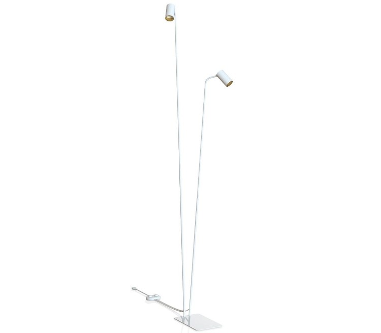 Lampa podłogowa stojąca Industrialna Loft MONO FL II WHITE/GOLD 7715 NOWODVORSKI Lighting 2xGU10 nowoczesna lampka regulowana metalowa podwójna na dwie żarówki biało-złota biała Inspiracje Premium