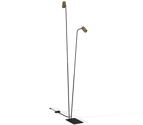 Lampa podłogowa stojąca Industrialna Loft MONO FL II SOLID BRASS 7712 NOWODVORSKI Lighting 2xGU10 nowoczesna lampka regulowana mosiądz podwójna na dwie żarówki złoto Inspiracje Premium
