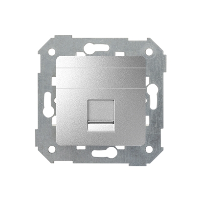 Pokrywa gniazd teleinformatycznych na Keystone płaska pojedyncza Simon 82 82005-93 Kontakt-Simon aluminium