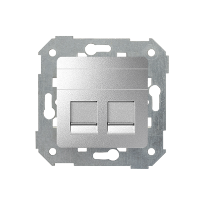 Pokrywa gniazd teleinformatycznych na Keystone płaska podwójna Simon 82 82006-93 Kontakt-Simon aluminium