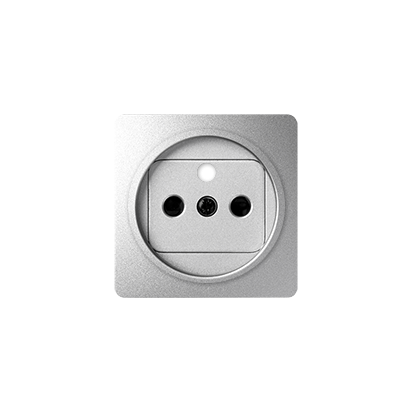 Pokrywa do gniazda wtyczkowego pojedynczego z uziemieniem Simon 82 82068-93 Kontakt-Simon aluminium