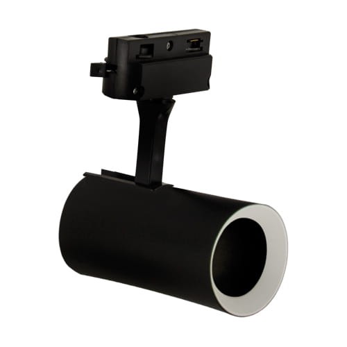 Szynoprzewód Szyna 1m Track z Lampami Reflektorami Zestaw LUTER 4xGU10 BLACK 04080 Struhm Ideus Loft nowoczesna sufitowy ścienny oświetlenie szynowe listwa natynkowa 230V czarno-biały czarny