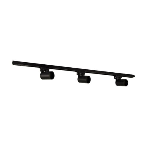Szynoprzewód Szyna 1m Track z Lampami Reflektorami Zestaw SOFIA 3xGU10 BLACK 04033 Struhm Ideus Loft nowoczesna sufitowy ścienny oświetlenie szynowe listwa natynkowa 230V czarna czarny