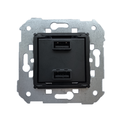 Ładowarka USB podwójna Simon 82 7511096-039 Kontakt-Simon czarny