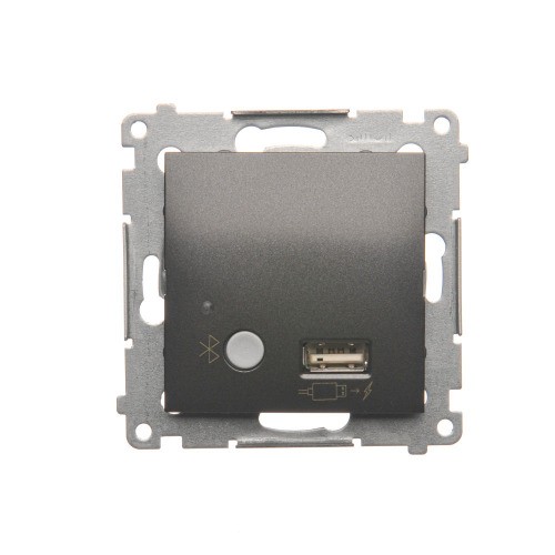 Odbiornik Bluetooth z ładowarką USB Simon 54 D7501385.01/48 Kontakt-Simon antracyt, metalizowany