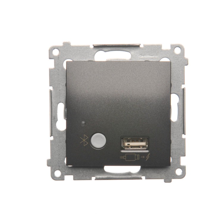 Odbiornik Bluetooth z ładowarką USB Simon 54 D7501385.01/48 Kontakt-Simon antracyt, metalizowany