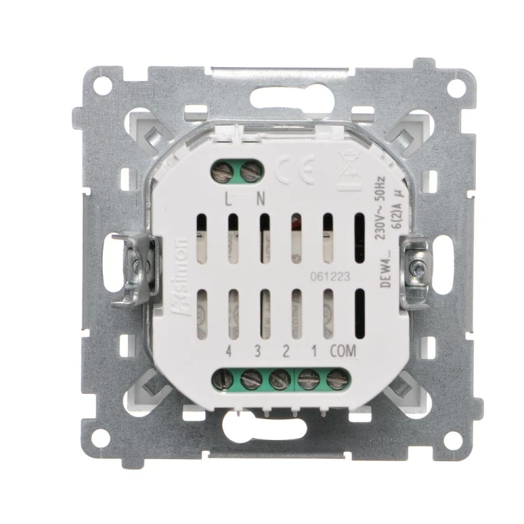 Elektroniczny łącznik / przycisk 4-krotny Simon 54 DEW4.01/43 Kontakt-Simon srebrny mat, metalizowany