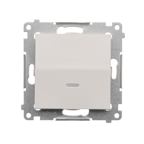 Łącznik schodowy z podświetleniem LED, bez piktogramu Simon 54 DW6L.01/X/11 Kontakt-Simon biały