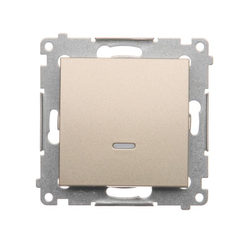 Łącznik schodowy z podświetleniem LED, bez piktogramu Simon 54 DW6L.01/X/44 Kontakt-Simon złoty mat, metalizowany