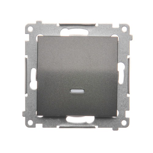 Łącznik schodowy z podświetleniem LED, bez piktogramu Simon 54 DW6L.01/X/48 Kontakt-Simon antracyt, metalizowany