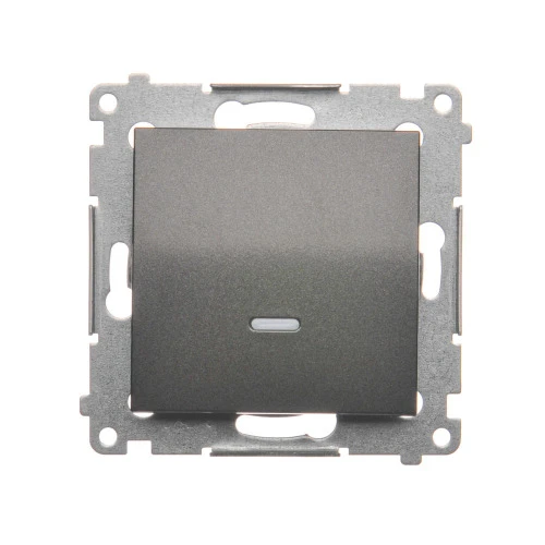 Łącznik schodowy z podświetleniem LED, bez piktogramu Simon 54 DW6L.01/X/48 Kontakt-Simon antracyt, metalizowany