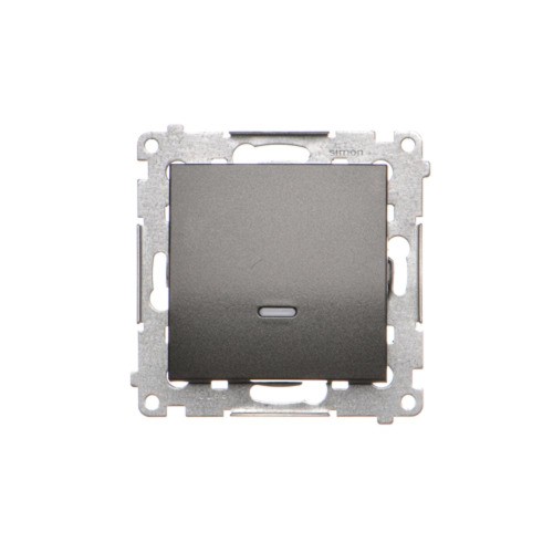 Łącznik schodowy z podświetleniem LED, bez piktogramu Simon 54 DW6AL.01/X/48 Kontakt-Simon antracyt, metalizowany