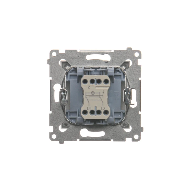 Łącznik krzyżowy z podświetleniem LED, bez piktogramu Simon 54 DW7L.01/X/43 Kontakt-Simon srebrny mat, metalizowany
