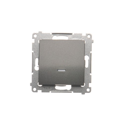 Łącznik krzyżowy z podświetleniem LED, bez piktogramu Simon 54 DW7L.01/X/48 Kontakt-Simon antracyt, metalizowany
